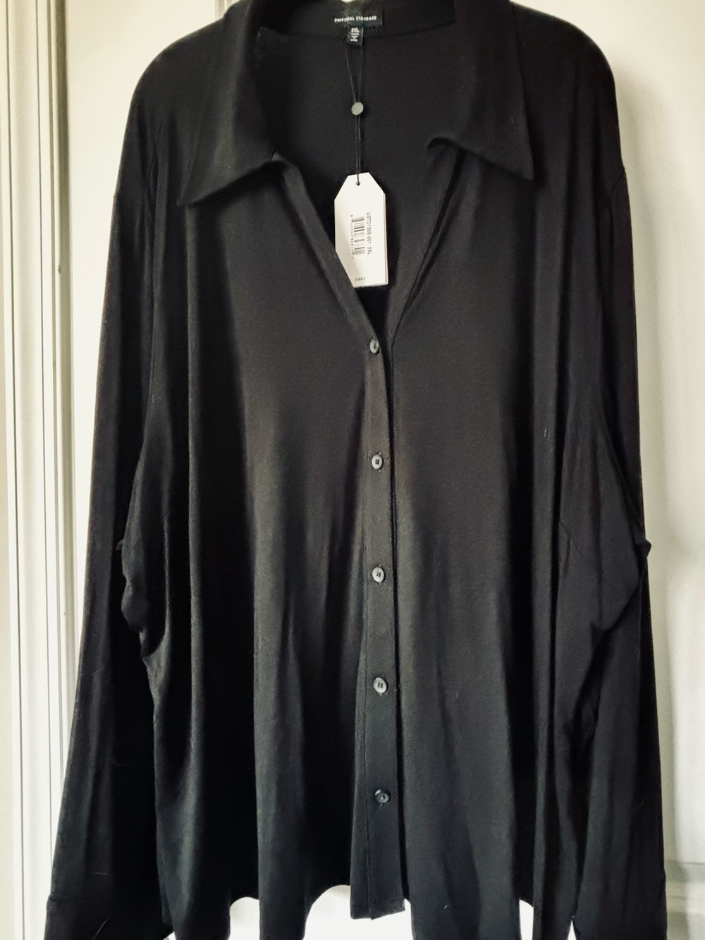 Universal Standard Black Lightweight Button-Front Shirt  - Relaxed Fit